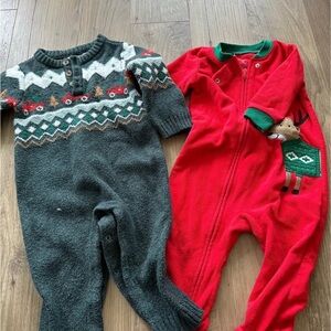 Festive Kids One Piece Set - Red and Green